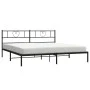 Bed frame with black metal headboard 183x213 cm by , Beds and slatted bases - Ref: Foro24-355468, Price: 105,95 €, Discount: %