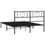 Estructura de cama con cabecero metal negro 140x190 cm de , Camas y somieres - Ref: Foro24-355463, Precio: 106,48 €, Descuent...