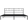 Bed frame with black metal headboard 183x213 cm by , Beds and slatted bases - Ref: Foro24-355468, Price: 107,48 €, Discount: %