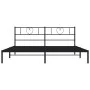 Bed frame with black metal headboard 183x213 cm by , Beds and slatted bases - Ref: Foro24-355468, Price: 105,95 €, Discount: %