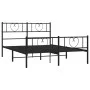 Black metal headboard and footboard bed frame 135x190 cm by , Beds and slatted bases - Ref: Foro24-355480, Price: 101,91 €, D...