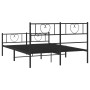 Black metal headboard and footboard bed frame 135x190 cm by , Beds and slatted bases - Ref: Foro24-355480, Price: 99,84 €, Di...