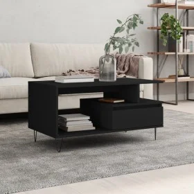 Mesa de centro madera contrachapada negro 90x49x45 cm de , Mesas de centro - Ref: Foro24-831021, Precio: 64,12 €, Descuento: %