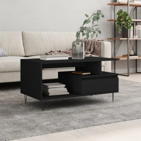 Couchtisch aus schwarzem Sperrholz, 90 x 49 x 45 cm von , Couchtisch - Ref: Foro24-831021, Preis: 64,12 €, Rabatt: %