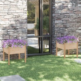 Planters 2 pcs solid pine wood 70x70x70 cm by , Pots and planters - Ref: Foro24-810810, Price: 100,12 €, Discount: %