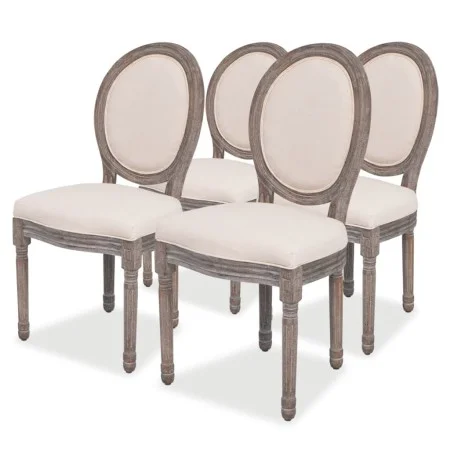 Dining chairs 4 units cream fabric by vidaXL, dining chairs - Ref: Foro24-244088, Price: 480,81 €, Discount: %