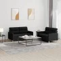 Sofa set with cushions 2 pieces black fabric by , Sofas - Ref: Foro24-3201572, Price: 400,49 €, Discount: %