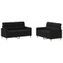Sofa set with cushions 2 pieces black fabric by , Sofas - Ref: Foro24-3201572, Price: 393,32 €, Discount: %