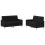 Sofa set with cushions 2 pieces black fabric by , Sofas - Ref: Foro24-3201572, Price: 400,49 €, Discount: %