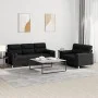 Juego de sofás con cojines 2 piezas tela negro de , Sofás - Ref: Foro24-3201620, Precio: 494,03 €, Descuento: %