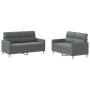 Sofa set with cushions 2 pieces dark gray fabric by , Sofas - Ref: Foro24-3201601, Price: 460,50 €, Discount: %