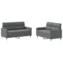 Sofa set with cushions 2 pieces dark gray fabric by , Sofas - Ref: Foro24-3201601, Price: 469,15 €, Discount: %