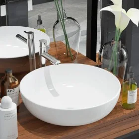 Round white ceramic sink 41.5x13.5 cm by vidaXL, Sinks - Ref: Foro24-142337, Price: 60,69 €, Discount: %