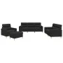 Sofa set with cushions 4 pieces black fabric by , Sofas - Ref: Foro24-3201564, Price: 669,80 €, Discount: %
