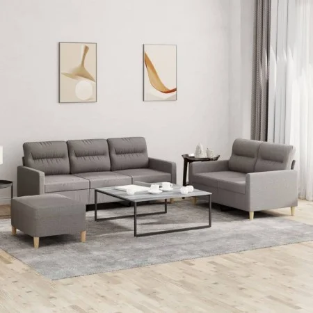 Sofa set with cushions 3 pieces taupe gray fabric by , Sofas - Ref: Foro24-3201615, Price: 510,62 €, Discount: %