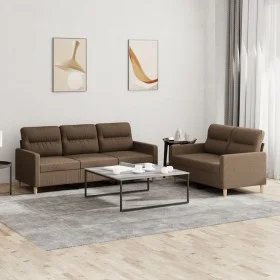 Sofa set with cushions 2 pieces brown fabric by , Sofas - Ref: Foro24-3201603, Price: 444,20 €, Discount: %