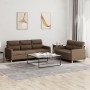 Sofa set with cushions 2 pieces brown fabric by , Sofas - Ref: Foro24-3201603, Price: 451,11 €, Discount: %