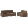 Sofa set with cushions 2 pieces brown fabric by , Sofas - Ref: Foro24-3201603, Price: 444,20 €, Discount: %