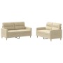 Sofa set with cushions 2 pieces cream fabric by , Sofas - Ref: Foro24-3201570, Price: 421,01 €, Discount: %