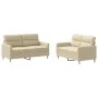 Sofa set with cushions 2 pieces cream fabric by , Sofas - Ref: Foro24-3201570, Price: 414,22 €, Discount: %