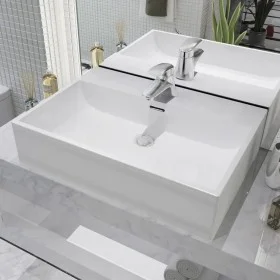 Ceramic washbasin with tap hole 60.5x42.5x14.5 cm white by vidaXL, Sinks - Ref: Foro24-142347, Price: 127,93 €, Discount: %