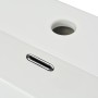 Lavabo con orificio para grifo cerámica 60,5x42,5x14,5 cm blanco