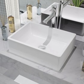 Lavabo de cerámica blanco 41x30x12 cm de vidaXL, Lavabos - Ref: Foro24-142339, Precio: 66,08 €, Descuento: %