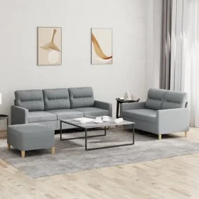 Sofa set with cushions 3 pieces light gray fabric by , Sofas - Ref: Foro24-3201608, Price: 505,18 €, Discount: %