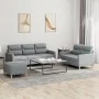 Juego de sofás con cojines 3 piezas tela gris claro de , Sofás - Ref: Foro24-3201608, Precio: 504,86 €, Descuento: %