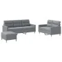 Sofagarnitur mit Kissen 3-teilig aus hellgrauem Stoff von , Sofas - Ref: Foro24-3201608, Preis: 505,18 €, Rabatt: %
