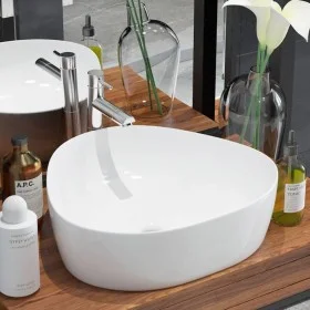 White ceramic triangular washbasin 50.5x41x12 cm by vidaXL, Sinks - Ref: Foro24-142345, Price: 65,35 €, Discount: %