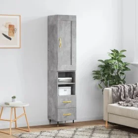 Betongraues Sperrholz-Sideboard 34,5 x 34 x 180 cm von , Sideboards - Ref: Foro24-3200245, Preis: 100,47 €, Rabatt: %