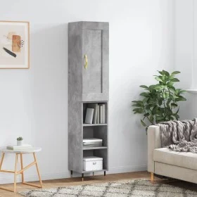 Aparador de madera contrachapada gris hormigón 34,5x34x180 cm de , Aparadores - Ref: Foro24-3200309, Precio: 83,41 €, Descuen...