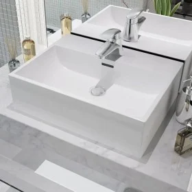 White ceramic washbasin with tap hole 51.5x38.5x15 cm by vidaXL, Sinks - Ref: Foro24-142346, Price: 88,32 €, Discount: %