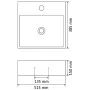 Lavabo con orificio para grifo cerámica blanco 51,5x38,5x15 cm de vidaXL, Lavabos - Ref: Foro24-142346, Precio: 87,76 €, Desc...