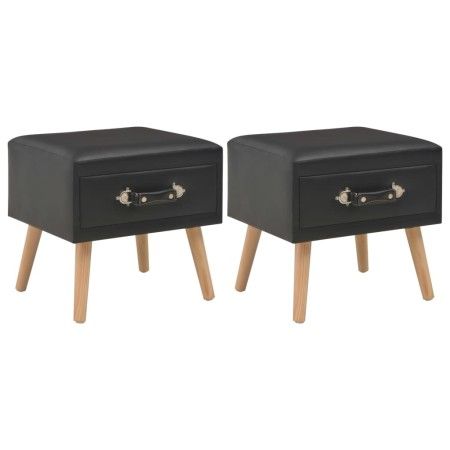 Mesitas de noche 2 unidades 40x35x40 cm cuero sintético negro de vidaXL, Mesitas de noche - Ref: Foro24-276381, Precio: 102,0...