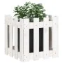 Jardinera diseño de valla madera maciza pino blanca 40x40x40 cm de , Maceteros y jardineras - Ref: Foro24-832448, Precio: 24,...
