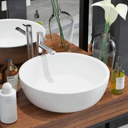 Rundes weißes Keramikwaschbecken 42x12 cm von vidaXL, Sinkt - Ref: Foro24-142341, Preis: 68,78 €, Rabatt: %