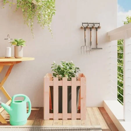Planter with Douglas solid wood fence design 50x50x50 cm by , Pots and planters - Ref: Foro24-832455, Price: 27,09 €, Discoun...
