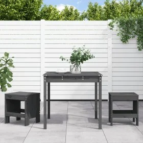 Garden table and chairs 3 pieces solid gray pine wood by , Garden sets - Ref: Foro24-3157705, Price: 166,04 €, Discount: %