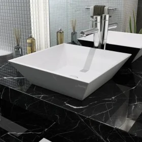 Square ceramic washbasin 41.5x41.5x12 cm white by vidaXL, Sinks - Ref: Foro24-142344, Price: 55,33 €, Discount: %