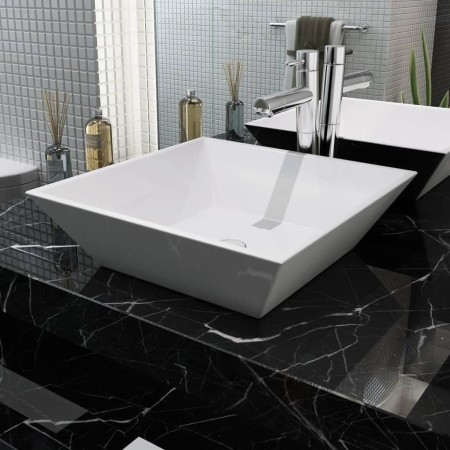Quadratisches Keramikwaschbecken 41,5x41,5x12 cm weiß von vidaXL, Sinkt - Ref: Foro24-142344, Preis: 69,08 €, Rabatt: %