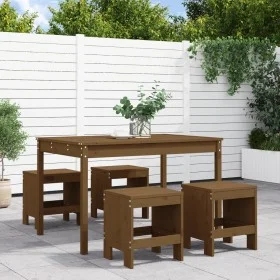 Garten-Essgruppe 5-teilig aus massivem honigbraunem Kiefernholz von , Gartensets - Ref: Foro24-3157718, Preis: 270,39 €, Raba...
