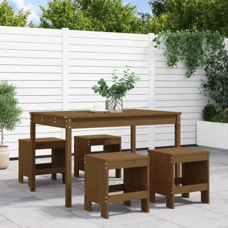 Garten-Essgruppe 5-teilig aus massivem honigbraunem Kiefernholz von , Gartensets - Ref: Foro24-3157718, Preis: 270,37 €, Raba...