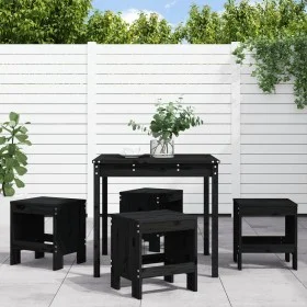 Garden dining set 5 pieces solid black pine wood by , Garden sets - Ref: Foro24-3157713, Price: 245,97 €, Discount: %