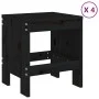 Juego de comedor de jardín 5 piezas madera maciza pino negro de , Conjuntos de jardín - Ref: Foro24-3157713, Precio: 245,94 €...
