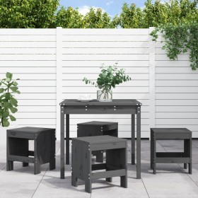 Garden dining set 5 pieces solid gray pine wood by , Garden sets - Ref: Foro24-3157711, Price: 248,95 €, Discount: %