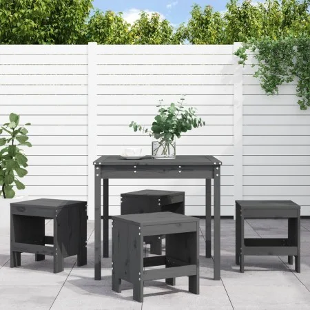 Juego de comedor de jardín 5 piezas madera maciza pino gris de , Conjuntos de jardín - Ref: Foro24-3157711, Precio: 245,74 €,...