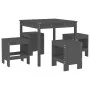 Juego de comedor de jardín 5 piezas madera maciza pino gris de , Conjuntos de jardín - Ref: Foro24-3157711, Precio: 245,74 €,...