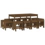 Set de comedor de jardín 13 pzas madera maciza pino marrón miel de , Conjuntos de jardín - Ref: Foro24-3157724, Precio: 632,44 €